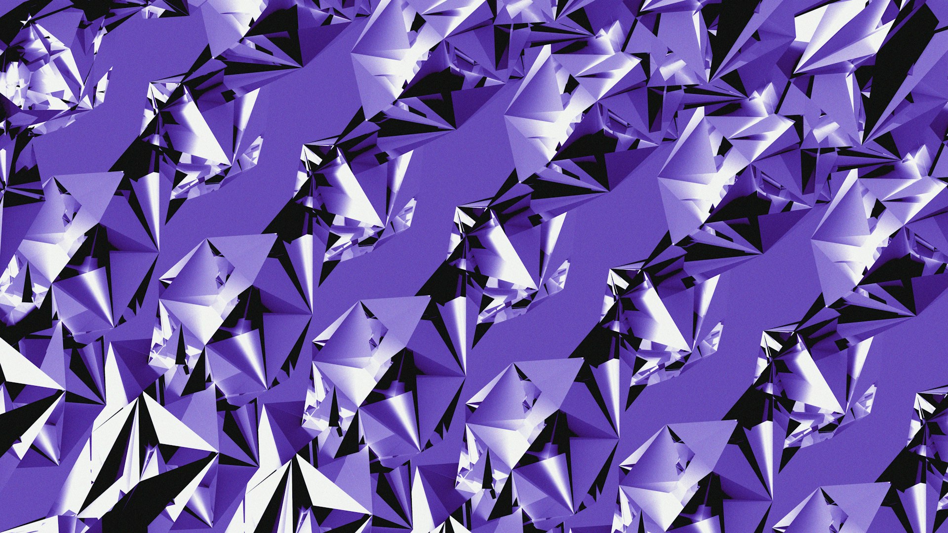 A purple background with a lot of silver triangles